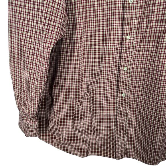 VTG Ralph Lauren Oxford Shirt Mens 4XLT Red Tan Plaid Classic Fit Button Down - Picture 6 of 10